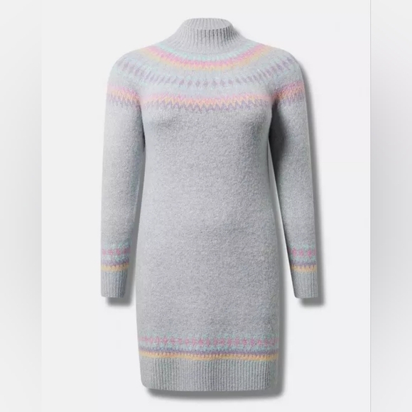 TORRID Mini Vegan Cashmere Mock Neck Sweater Dress Long Sleeve Size 2 = 2X - Picture 15 of 15